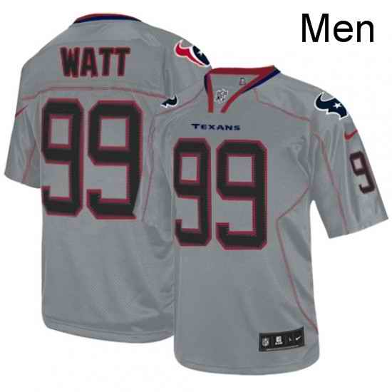 Men Nike Houston Texans 99 JJ Watt Elite Lights Out Grey NFL Jersey